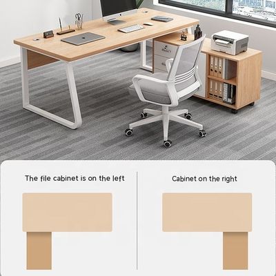 Muebles comerciales Escritorio moderno de madera sencillo y silla con armario de archivos