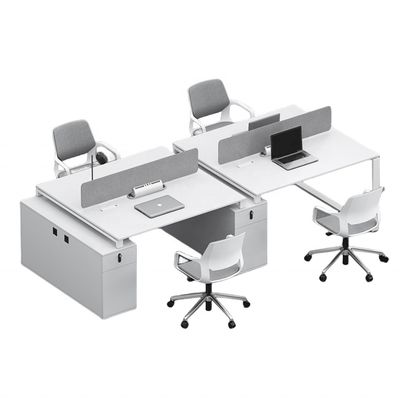 Muebles de oficina Escritorio de ordenador simple blanco para 6 personas en locales comerciales
