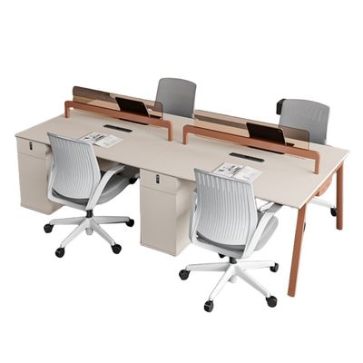 Escritorio de personal Mesa y silla combinación diseño moderno para seis personas en comercial