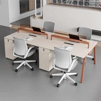 Escritorio de personal Mesa y silla combinación diseño moderno para seis personas en comercial