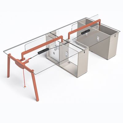 Escritorio de personal Mesa y silla combinación diseño moderno para seis personas en comercial