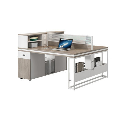 Mesa de escritorio para empleados y computadoras Mesa de oficina multifuncional y silla para 4-6 personas