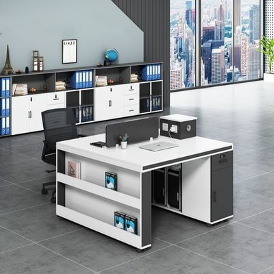 Estación de trabajo de oficina simple de diseño moderno con 2 4 6 sillas de personal y combinación de escritorio