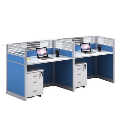 Muebles de oficina modulares y personalizables Estación de trabajo de pantalla para 4 personas con espacio de escritorio