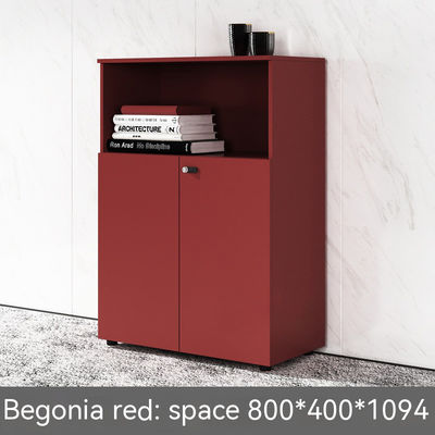 Armario de archivos de bloqueo de código de color de madera para entornos de oficina modernos y funcionales