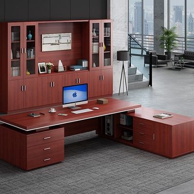 Gran escritorio moderno y combinación de sillas y escritorio para el presidente y el gerente Muebles de oficina