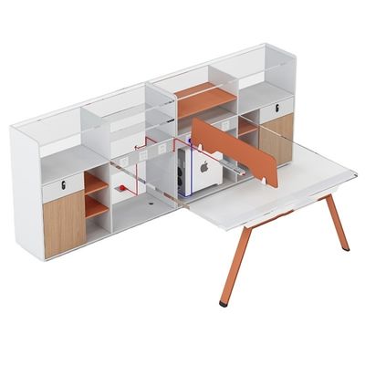 Sencillo Asiento de personal moderno Mesa de trabajo Oficina 6 Cuatro 4 Personas Estilo de escritorio de oficina Modernidad