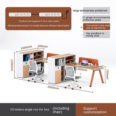 Sencillo Asiento de personal moderno Mesa de trabajo Oficina 6 Cuatro 4 Personas Estilo de escritorio de oficina Modernidad