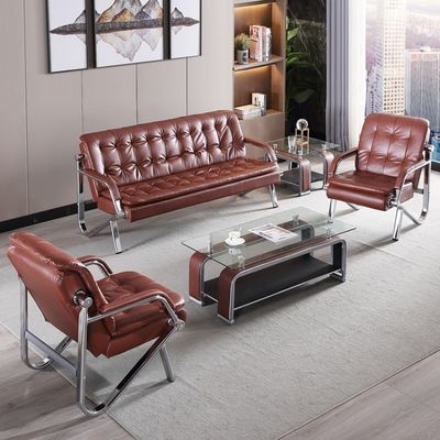 Sofá de oficina sencillo Compuesto de combinación de mesa de café para la recepción de reuniones de negocios modernas