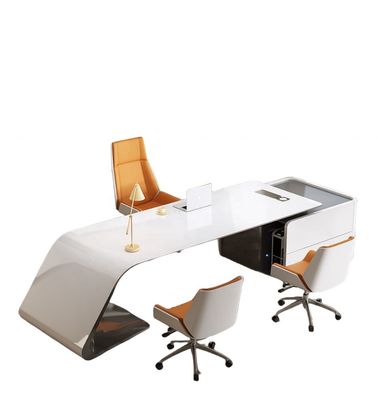 ISO9001/ISO14001 certificado MDF horneado barniz mesa de trabajo gerente escritorio con cajón