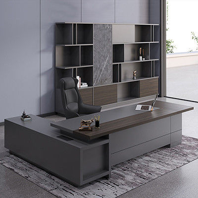 Diseño de madera de lujo ejecutivo en forma de L Escritorio presidencial para muebles de oficina