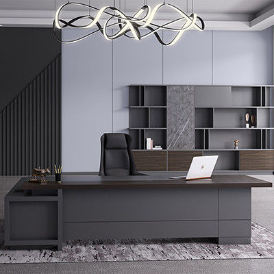 Diseño de madera de lujo ejecutivo en forma de L Escritorio presidencial para muebles de oficina