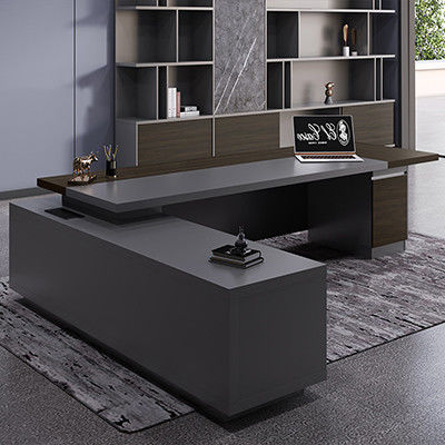 Diseño de madera de lujo ejecutivo en forma de L Escritorio presidencial para muebles de oficina
