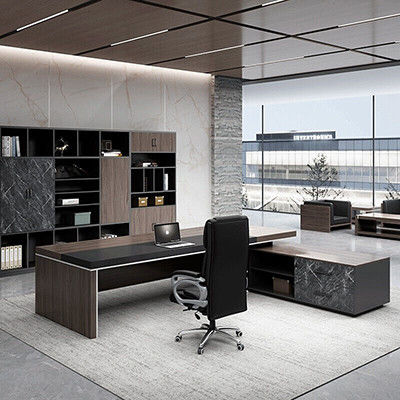 Estilizado jefe de escritorio gerente de oficina combinación de escritorio y silla para muebles comerciales