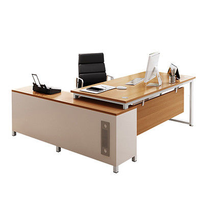Moderno estilo simple MDF Material de forma L Jefe Director de la oficina Escritorio ejecutivo Escritorio con gabinete