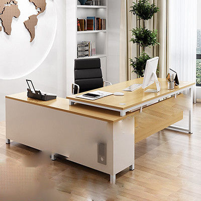 Moderno estilo simple MDF Material de forma L Jefe Director de la oficina Escritorio ejecutivo Escritorio con gabinete