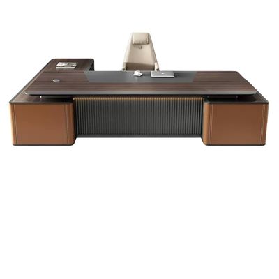 Muebles de oficina modernos Escritorio ejecutivo de madera sólida para el gerente Mesa de gabinete combinada