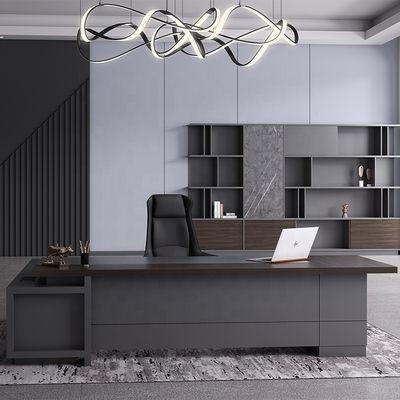 Escuela MDF lujoso escritorio ejecutivo de escritorio conjunto para muebles comerciales CEO mesa de oficina