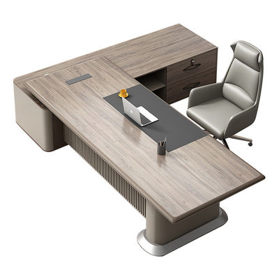 Escritorio de computadora en forma de L con diseño de estilo de madera PANEL