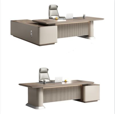 Escritorio de computadora en forma de L con diseño de estilo de madera PANEL
