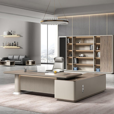 Escritorio de computadora en forma de L con diseño de estilo de madera PANEL