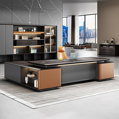 Muebles modernos de madera de gran tamaño para ejecutivos con cajones y certificación ISO9001/ISO14001