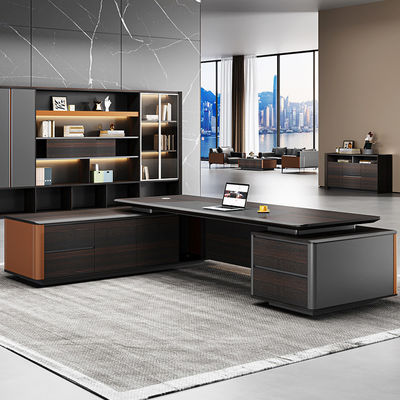 Muebles modernos de madera de gran tamaño para ejecutivos con cajones y certificación ISO9001/ISO14001