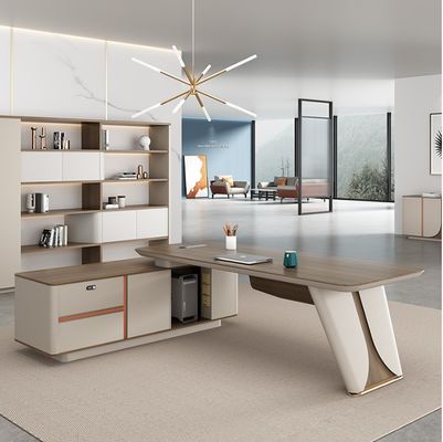 50 mm Mesa de la parte superior de la forma de L Escritorio de escritorio de tamaño personalizado Muebles para oficinas modernas
