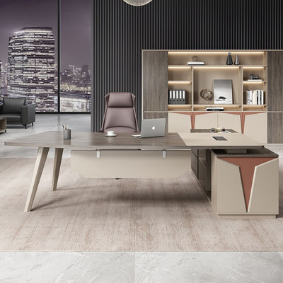Escritorio ejecutivo de madera sólida Diseño moderno elegante para muebles de oficina cómodos