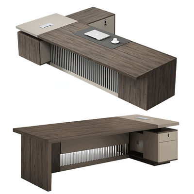 Muebles de oficina extensibles Diseño ejecutivo Mesa de oficina de madera para jefe CEO y gerente