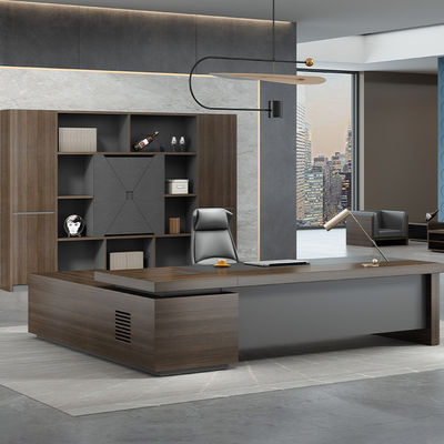 Muebles comerciales de madera en forma de L Escritorio ejecutivo Escritorio para jefe Gerente Director