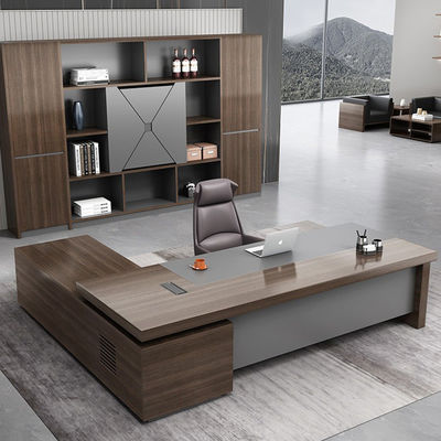 Muebles comerciales Mesa de oficina ejecutiva de madera moderna de 50 mm de espesor