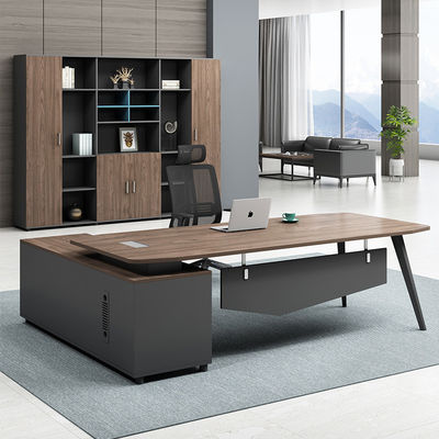 Escritorio para el jefe Mesa de oficina curva de madera moderna