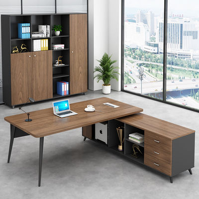Escritorio para el jefe Mesa de oficina curva de madera moderna