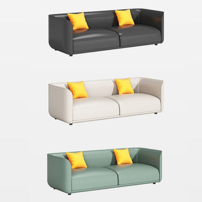 Sofá de oficina de estilo chino con tres sofás de cuero y mesa de café