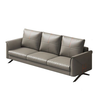 Sofá seccional de tres asientos de estilo chino Combo de mesa de café para recepción de negocios