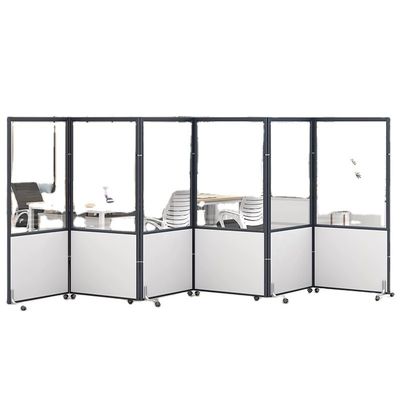 Muebles comerciales Partidos transparentes con cristal de oficina Pantalla móvil plegable