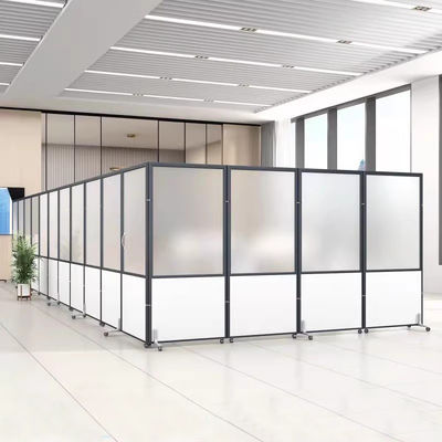 Muebles comerciales Partidos transparentes con cristal de oficina Pantalla móvil plegable