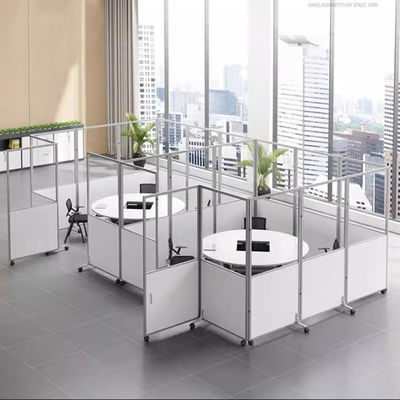 Muebles comerciales Partidos transparentes con cristal de oficina Pantalla móvil plegable