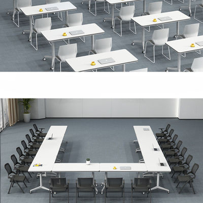 Muebles comerciales Mesa de conferencias de empalme extensible para escritorio móvil largo