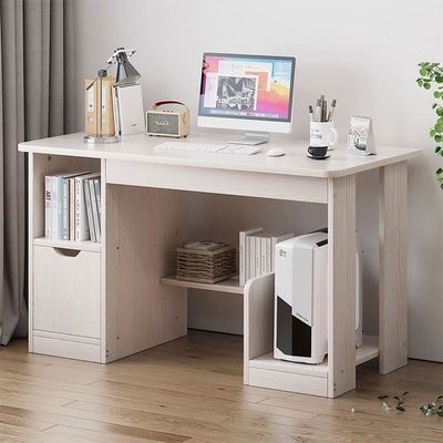 Escritorio de diseño contemporáneo en el hogar con almacenamiento multifuncional y soporte de la unidad principal