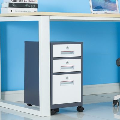 Cabinet de archivos de oficina de diseño industrial con cerradura y tres cajones móviles Almacenamiento OEM