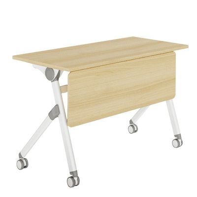 Muebles de oficina comerciales Escritorio de madera Mesa de conferencias para varias personas con patas metálicas
