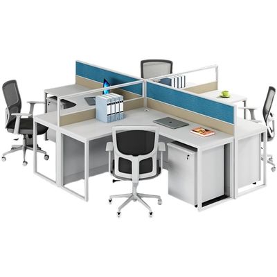 Esquina en forma de L Moderno simple de partición pantalla financiera Escritorio Escritorio para personal Estación de trabajo