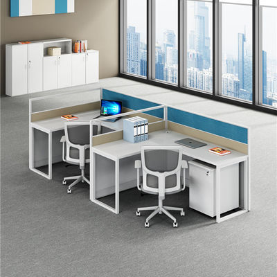 Esquina en forma de L Moderno simple de partición pantalla financiera Escritorio Escritorio para personal Estación de trabajo