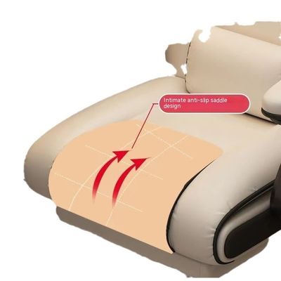Silla de juego ergonómica de cuero de PU inclinable de 135 grados con reposapiés en negro y rosa