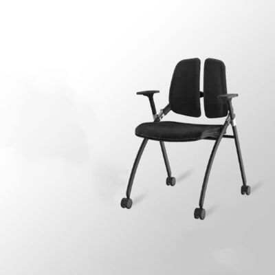 Silla de conferencias plegable de doble espalda ajustable con manivela fija para eventos corporativos