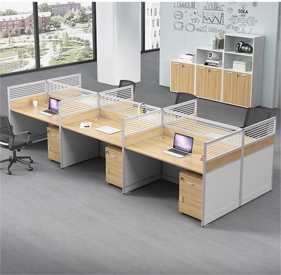 Colores personalizados 4 personas Divisiones de oficina Mesa Estación de trabajo con diseño extensible
