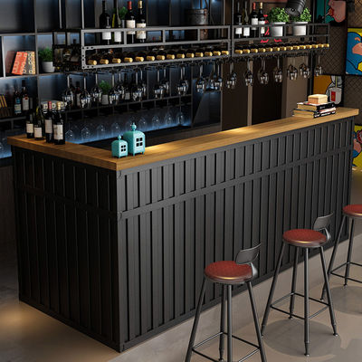 Escritorio de recepción de hotel Vintage mostradores de caja de hierro hechos en estilo industrial americano