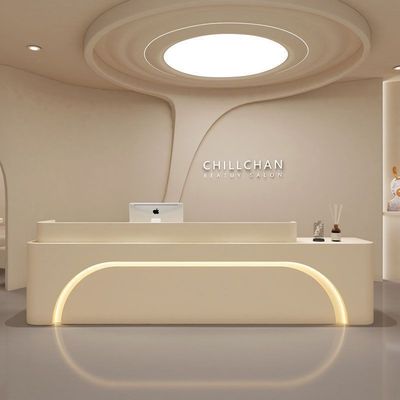 Escritorio de recepción multifuncional simple y moderno para el restaurante blanco de lujo